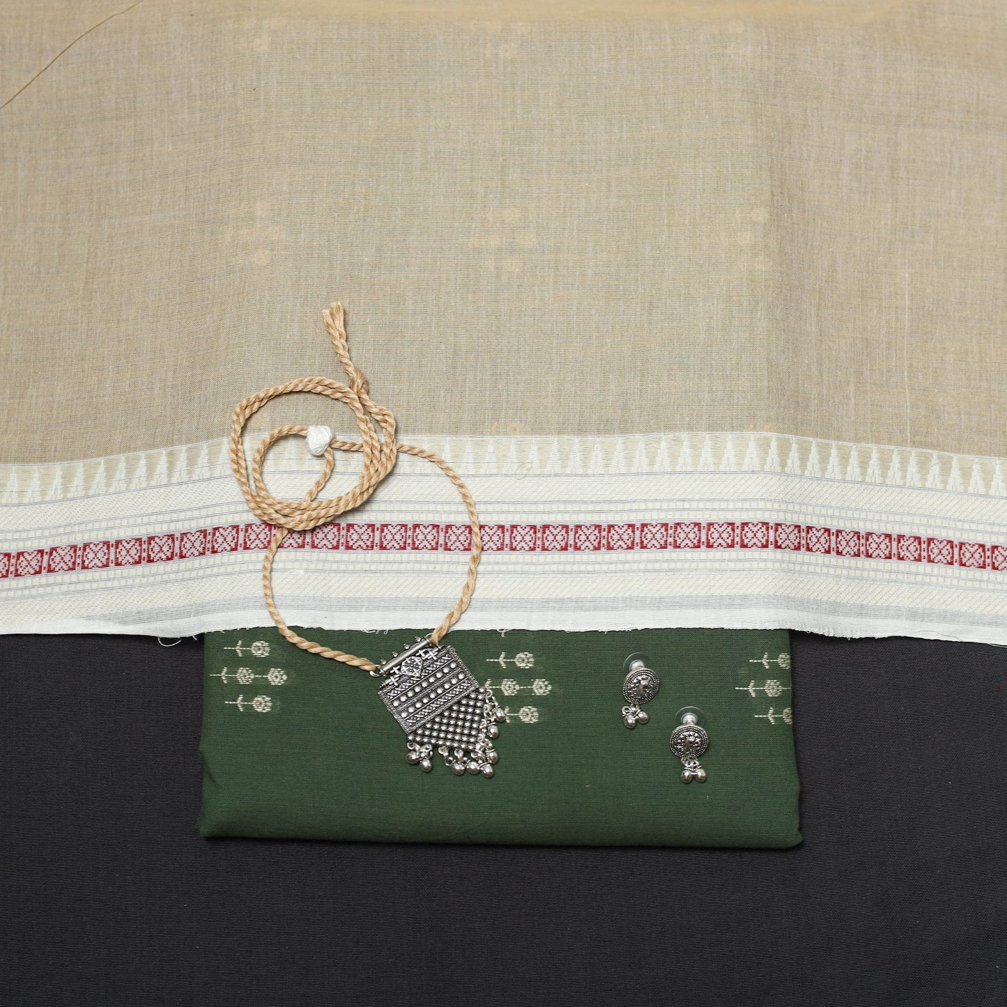 Jacquard cotton 2pc unstitched dress material