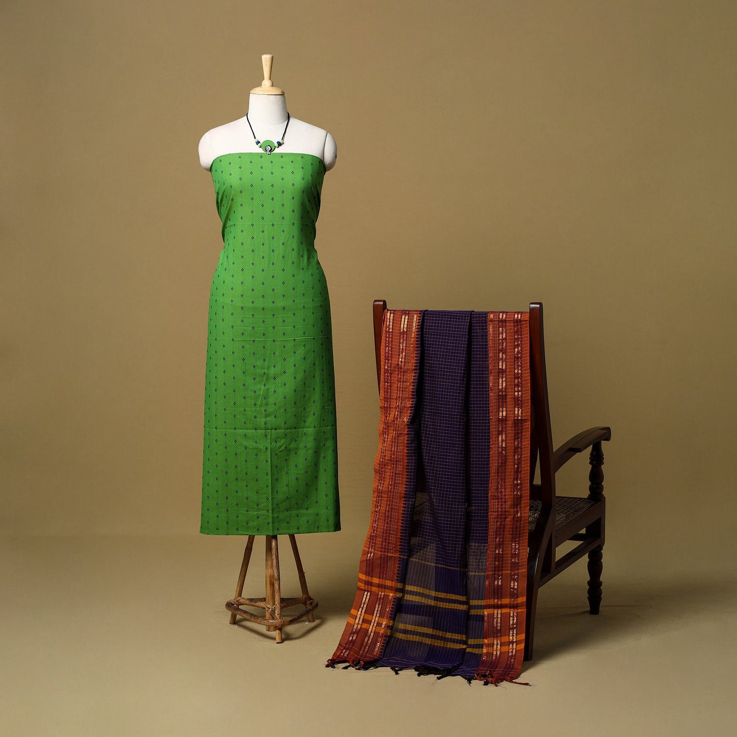 Jacquard cotton 2pc unstitched dress material