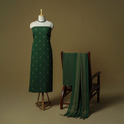 Jacquard cotton 3pc unstitched dress material 02