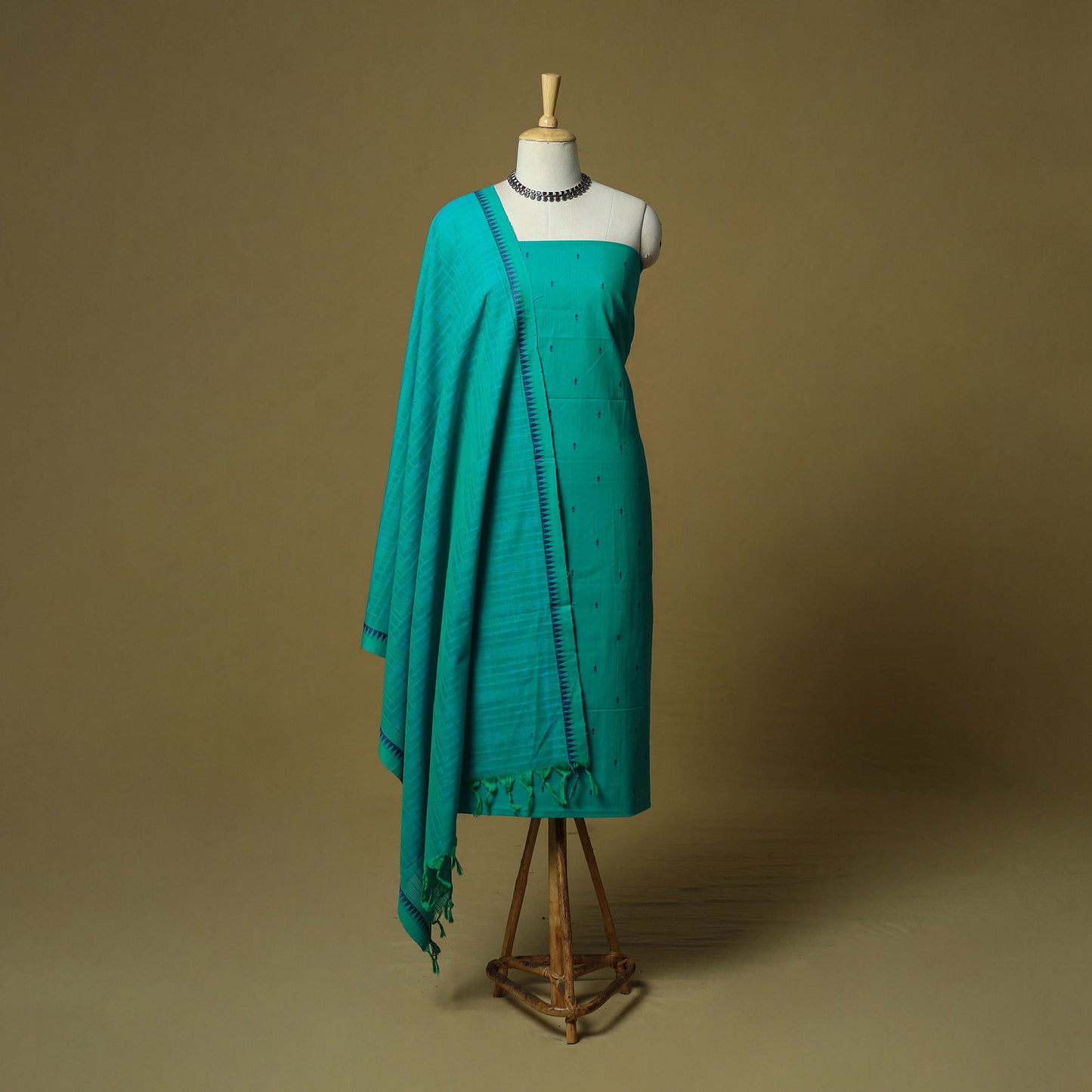 Jacquard cotton 3pc unstitched dress material 08