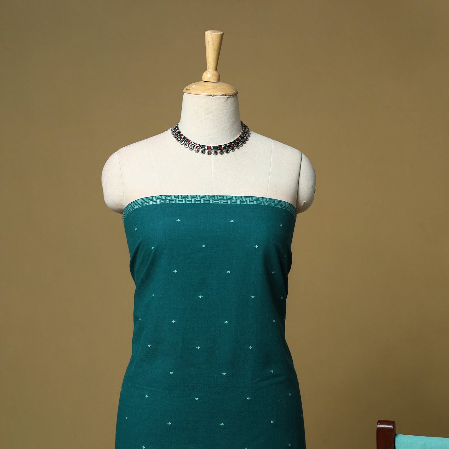 Jacquard cotton 3pc unstitched dress material 111