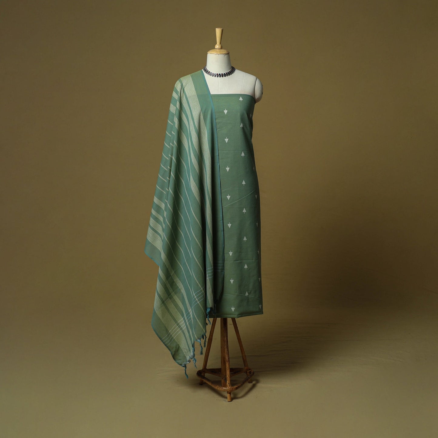 Jacquard cotton 3pc unstitched dress material 16