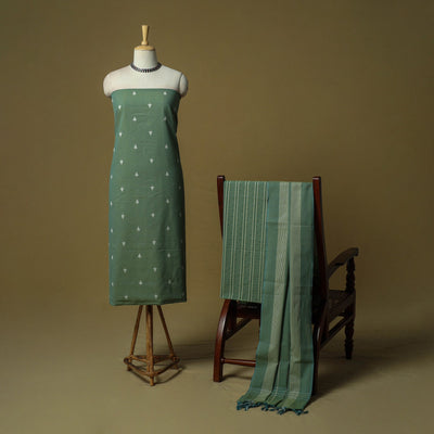 Jacquard cotton 3pc unstitched dress material 16