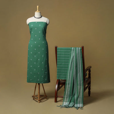 Jacquard cotton 3pc unstitched dress material 42
