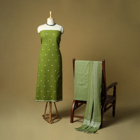Jacquard cotton 3pc unstitched dress material 48