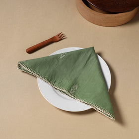  Green Jacquard Cotton Hand Embroidery Table Napkin 14
