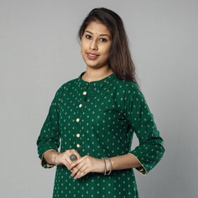 Buy Jacquard Cotton Long Kurta for Women
