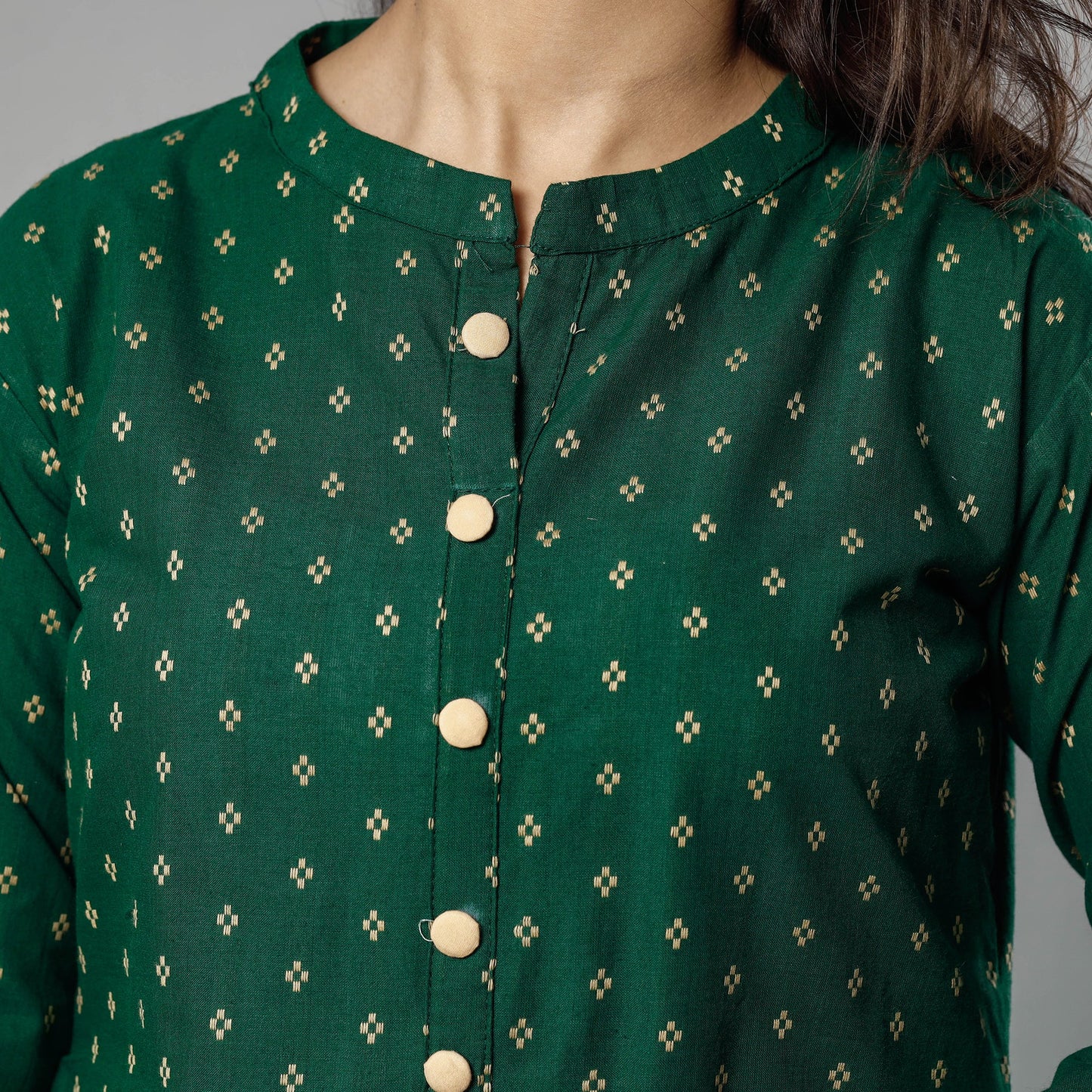Buy Jacquard Cotton Long Kurta for Women