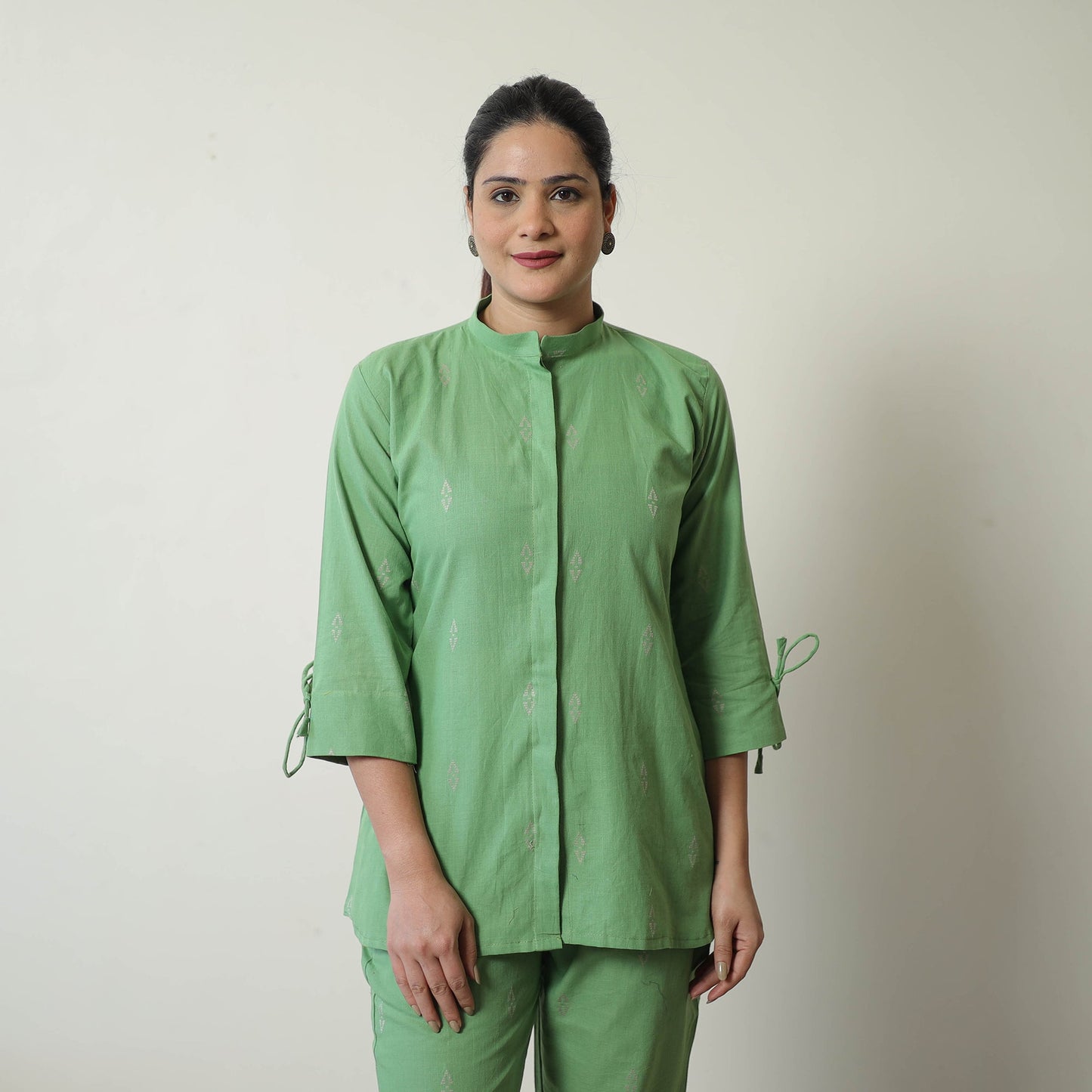 Buy Green Jacquard Cotton Co-Ord Set Online at iTokri.com