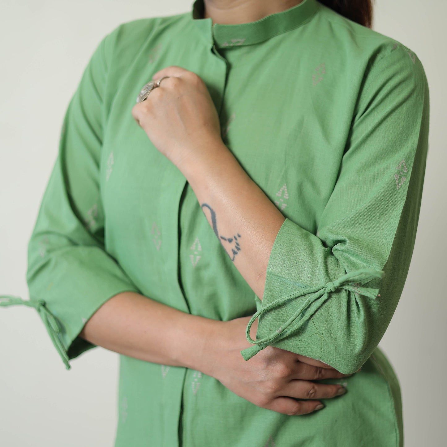 Buy Green Jacquard Cotton Co-Ord Set Online at iTokri.com