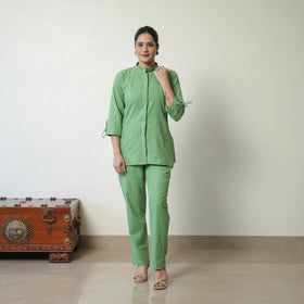 Buy Green Jacquard Cotton Co-Ord Set Online at iTokri.com
