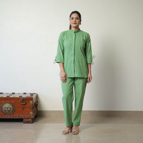 Buy Green Jacquard Cotton Co-Ord Set Online at iTokri.com