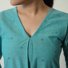  Green Jacquard Cotton Co-Ord Set Online at iTokri.com