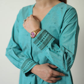  Green Jacquard Cotton Co-Ord Set Online at iTokri.com