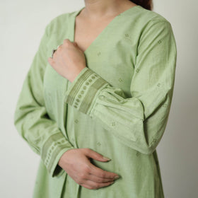  Green Jacquard Cotton Co-Ord Set Online at iTokri.com