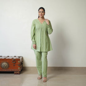  Green Jacquard Cotton Co-Ord Set Online at iTokri.com