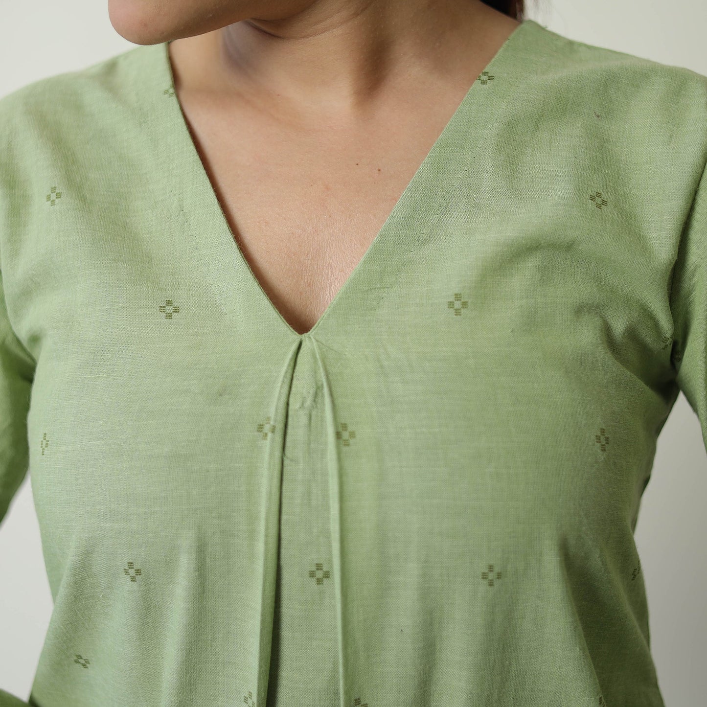  Green Jacquard Cotton Co-Ord Set Online at iTokri.com