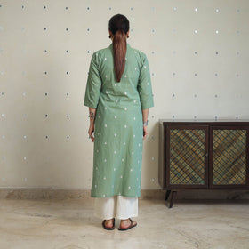 Green - Jacquard Cotton Straight Kurta 13