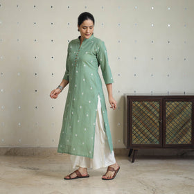 Green - Jacquard Cotton Straight Kurta 13
