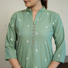 Green - Jacquard Cotton Straight Kurta 13