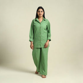 Buy Jacquard Cotton Top & Pyjama Night Suit Set