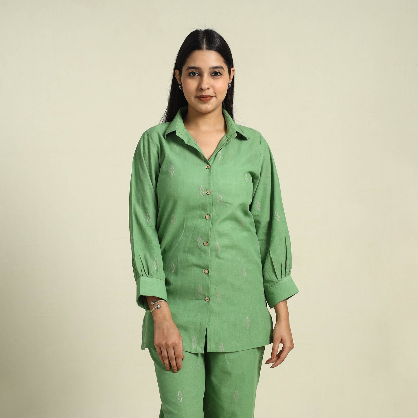Buy Jacquard Cotton Top & Pyjama Night Suit Set