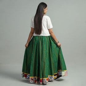 Green - Jacquard Patchwork 24 Kali Cotton Long Skirt 38