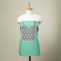 Green - jacquard patchwork cotton unstitched kurta material