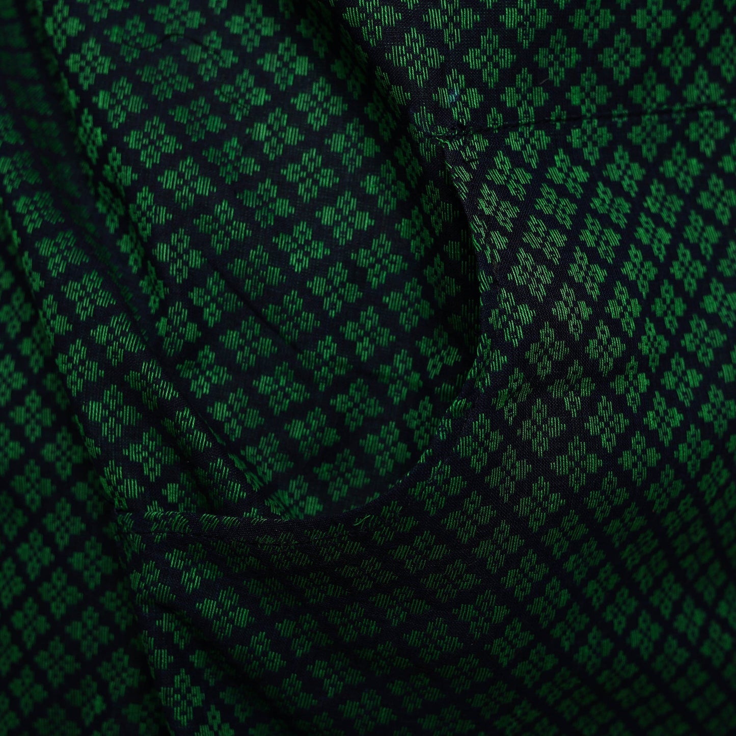 Green - jacquard weave cotton apron with pocket 03