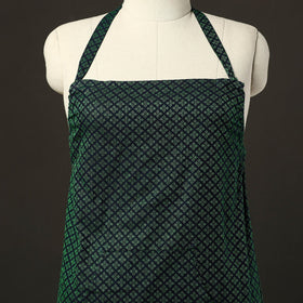 Green - jacquard weave cotton apron with pocket 03