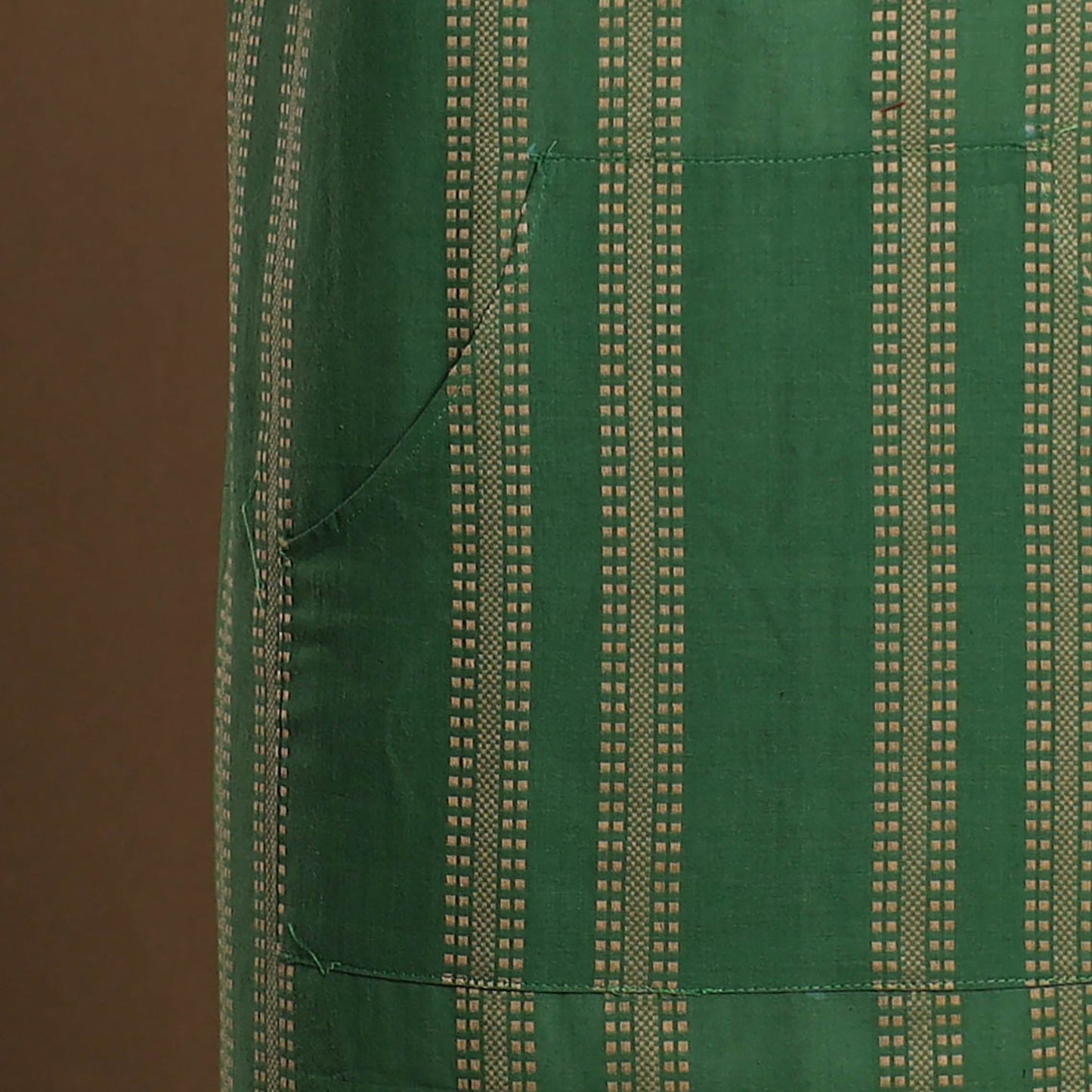 Green - Jacquard Weave Cotton Apron with Pocket 17