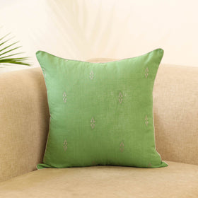 Green - jacquard weave cotton cushion cover 04 - handcrafted