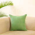 Green - jacquard weave cotton cushion cover 04 - handcrafted