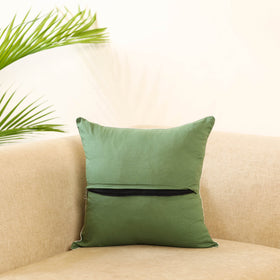 Green - jacquard weave cotton cushion cover 04 - handcrafted