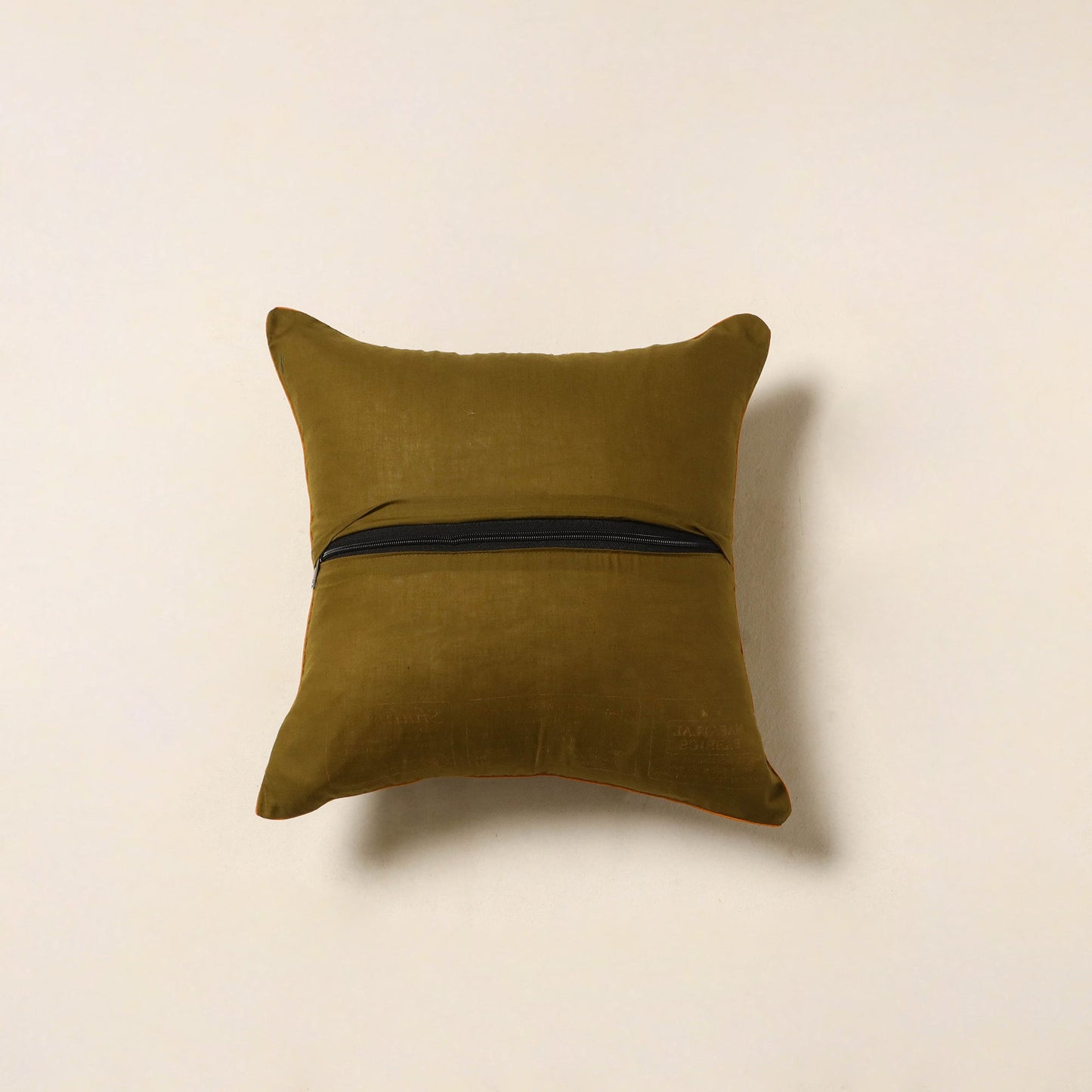 Green - jacquard weave cotton cushion cover 82 - handcrafted