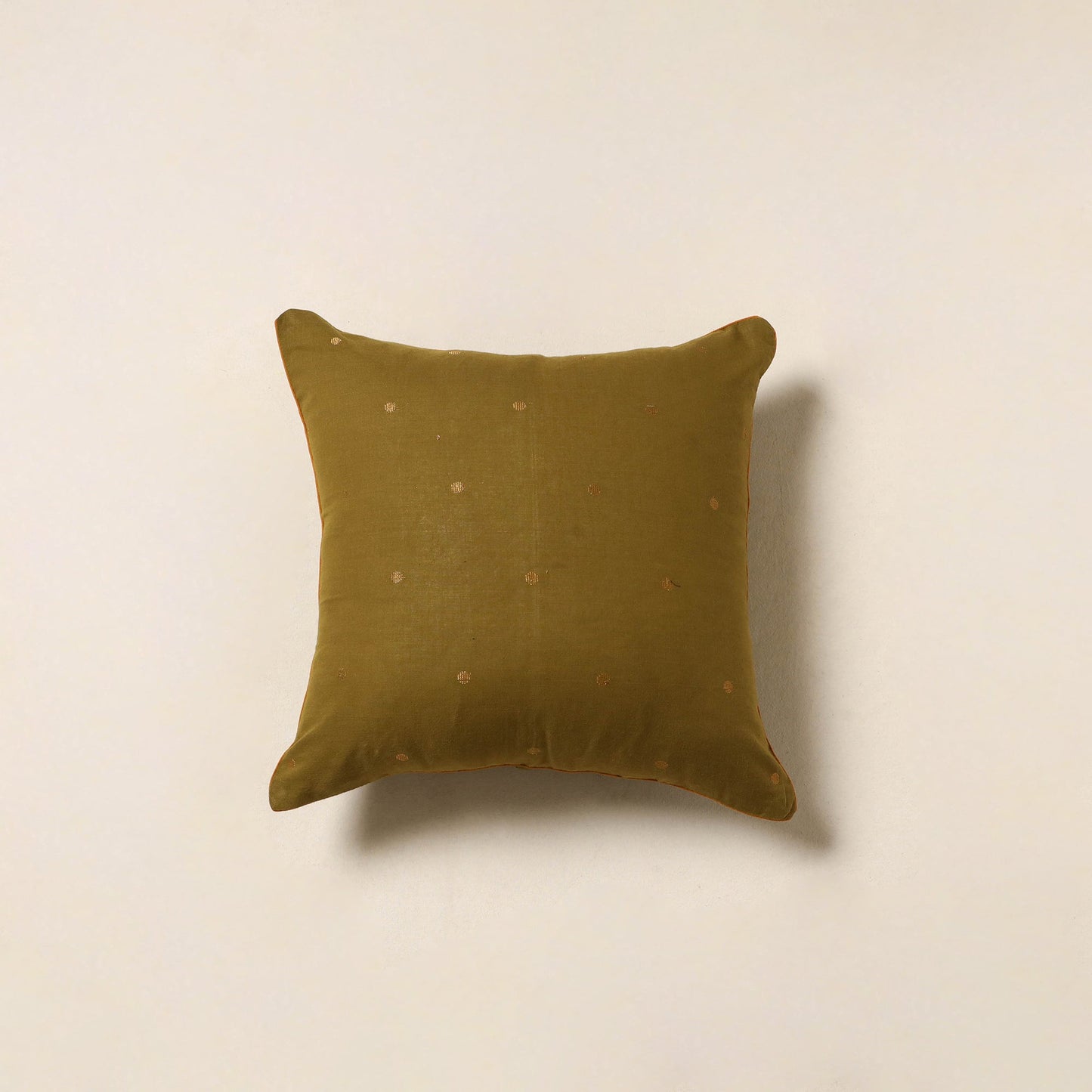 Green - jacquard weave cotton cushion cover 82 - handcrafted