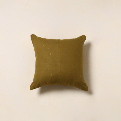 Green - jacquard weave cotton cushion cover 82 - handcrafted