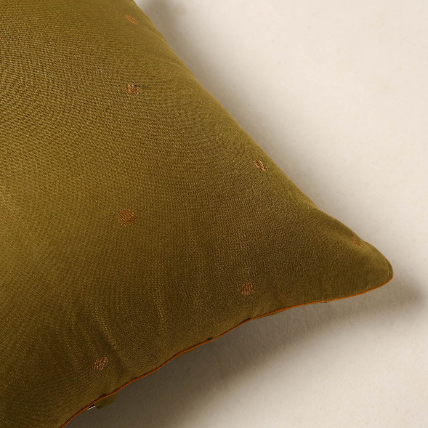 Green - jacquard weave cotton cushion cover 82 - handcrafted