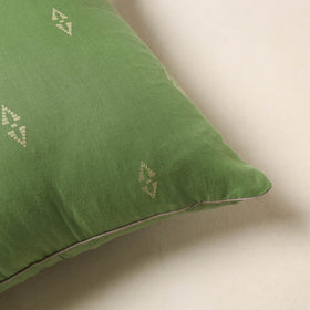Green - jacquard weave cotton cushion cover 83 - handcrafted