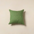 Green - jacquard weave cotton cushion cover 83 - handcrafted
