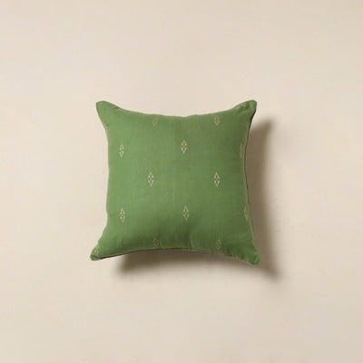 Green - jacquard weave cotton cushion cover 83 - handcrafted