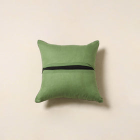 Green - jacquard weave cotton cushion cover 83 - handcrafted