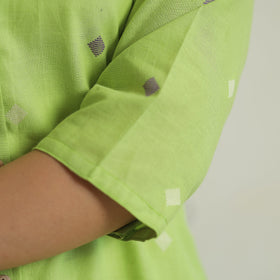 Buy Jacquard Weave Cotton A-Line Kurta for Women