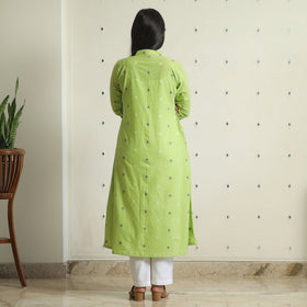 Buy Jacquard Weave Cotton A-Line Kurta for Women