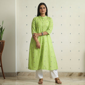 Buy Jacquard Weave Cotton A-Line Kurta for Women