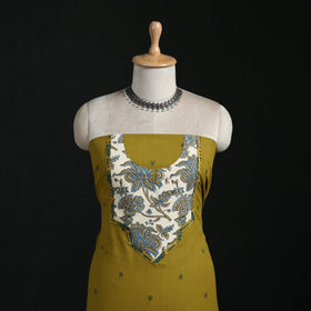 Jacquard weave cotton patchwork unstitched kurta material
