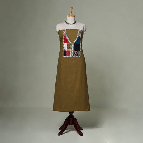 Jacquard weave cotton patchwork unstitched kurta material