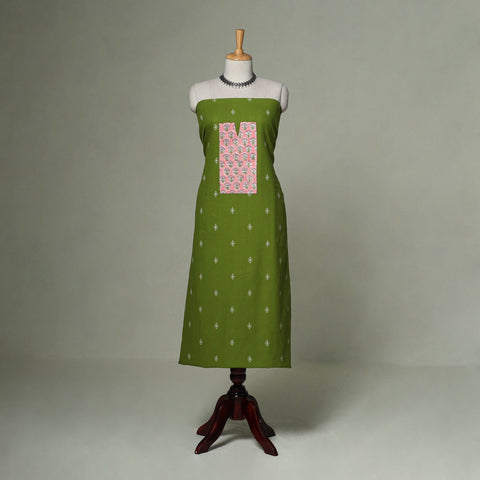 Jacquard weave cotton patchwork unstitched kurta material