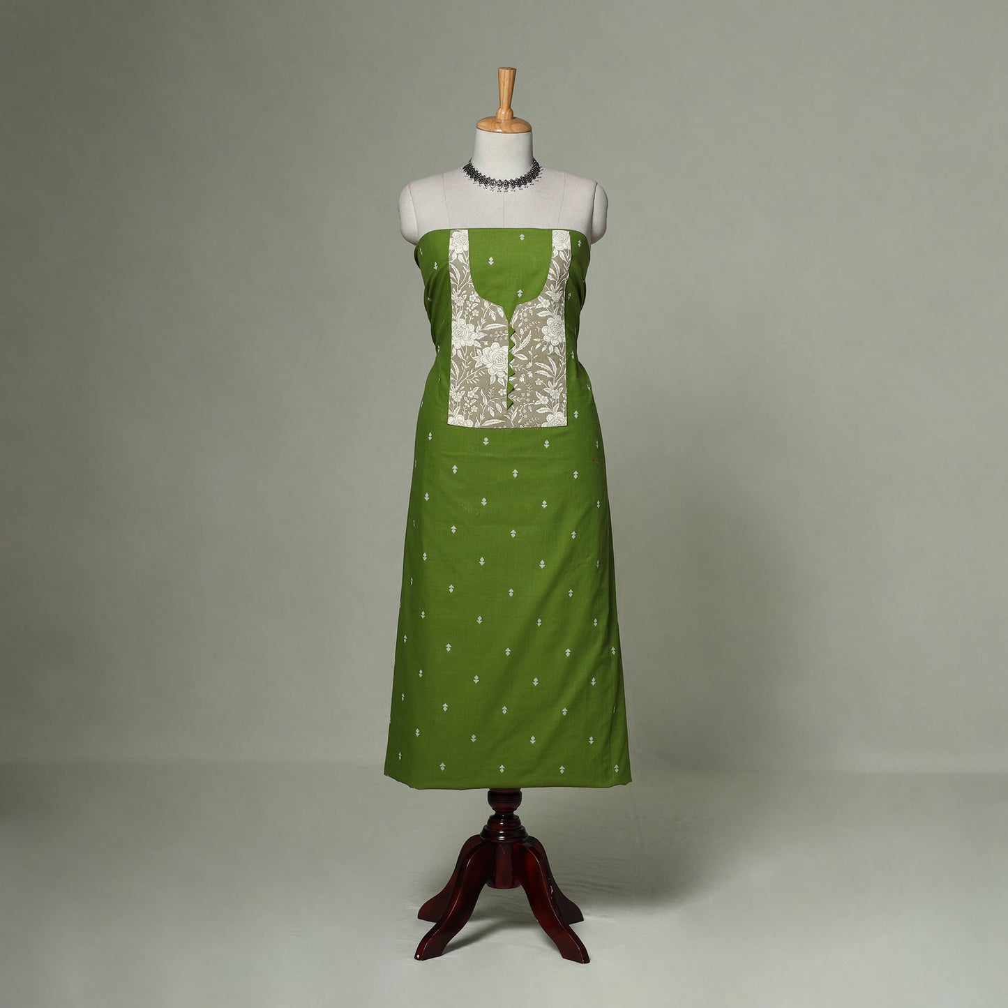 Jacquard weave cotton patchwork unstitched kurta material