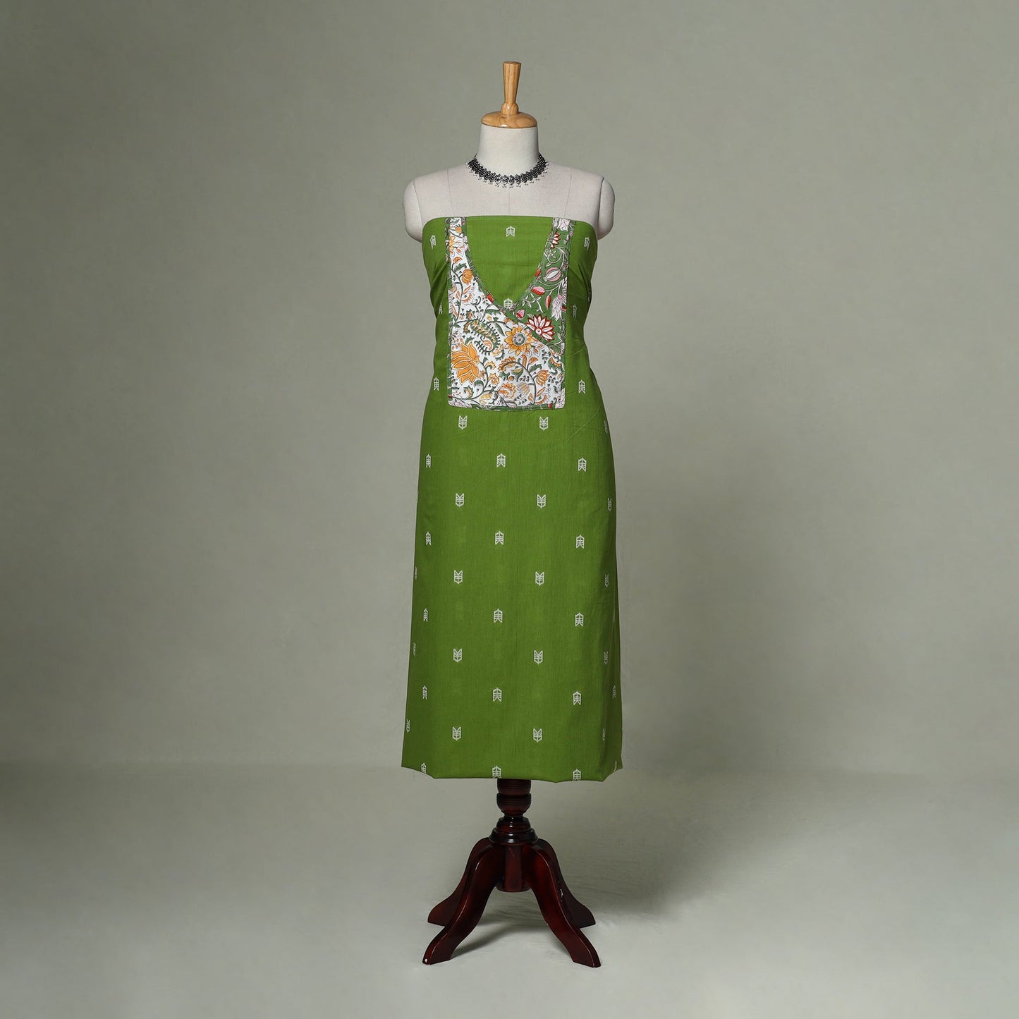 Jacquard weave cotton patchwork unstitched kurta material